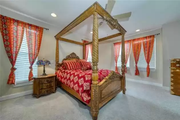 Spacious master suite features two huge walk-in closets