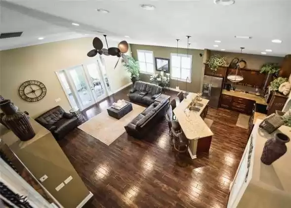 view of living space from loft
