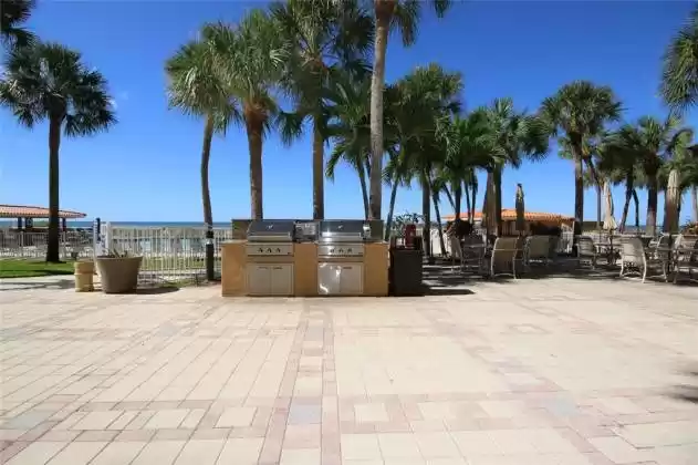 Community grill space with a beachfront view!