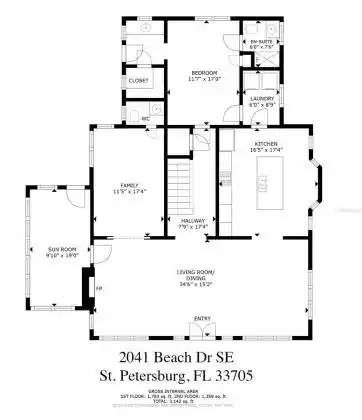 2041 BEACH DR SE, ST PETERSBURG, Florida 33705, 4 Bedrooms Bedrooms, ,3 BathroomsBathrooms,Residential,For Sale,BEACH DR SE,MFRO6040794