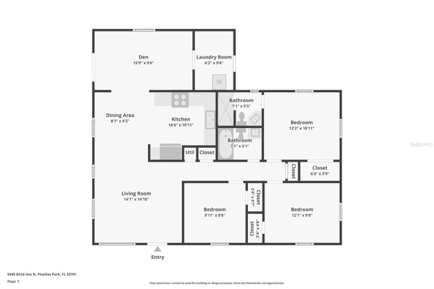 5846 82ND AVENUE, PINELLAS PARK, Florida 33781, 3 Bedrooms Bedrooms, ,2 BathroomsBathrooms,Residential,For Sale,82ND,MFRA4603995