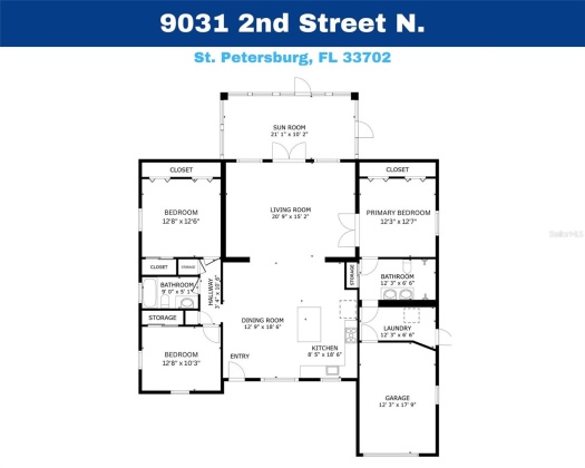 9031 2ND STREET, SAINT PETERSBURG, Florida 33702, 3 Bedrooms Bedrooms, ,2 BathroomsBathrooms,Residential,For Sale,2ND,MFRU8245618